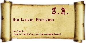 Bertalan Mariann névjegykártya